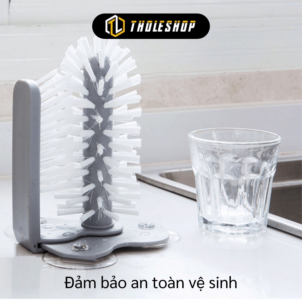 Cọ Rửa Ly GIGAHOME Bàn Chải 2 Mặt Chà Rửa Ly, Cốc, Bình Sữa Trong Ngoài Đế Hít Chân Không 7719