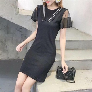 ẢNH THẬT váy len tay voan bồng bềnh