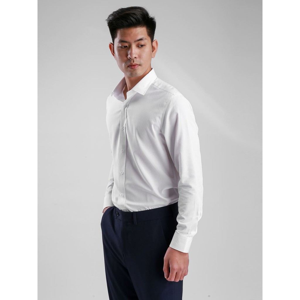 [Mã FAMALLT5 giảm 15% đơn 150K] Áo sơ mi nam dài tay màu trắng họa tiết vuông zic zắc ARISTINO - ALS43707 | BigBuy360 - bigbuy360.vn