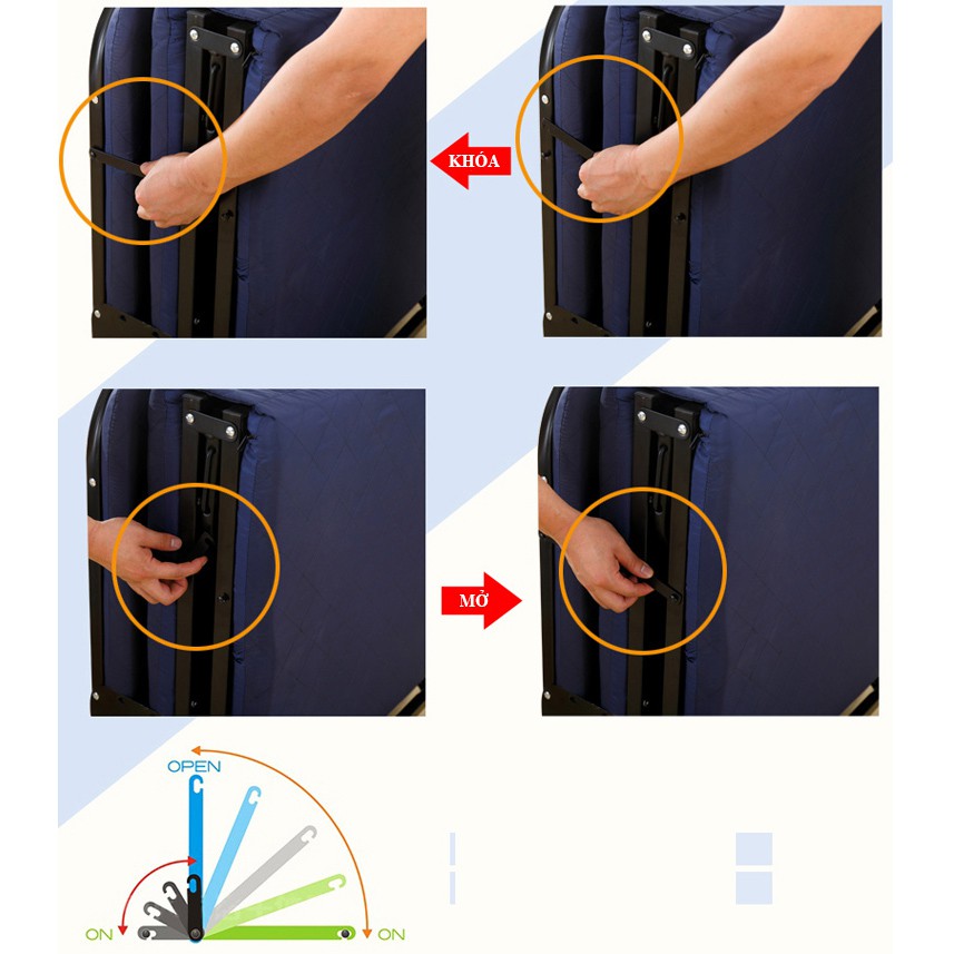 Giường gấp gọn đa năng - NIKITA GB75 - Có bánh xe thuận tiện di chuyển | BigBuy360 - bigbuy360.vn