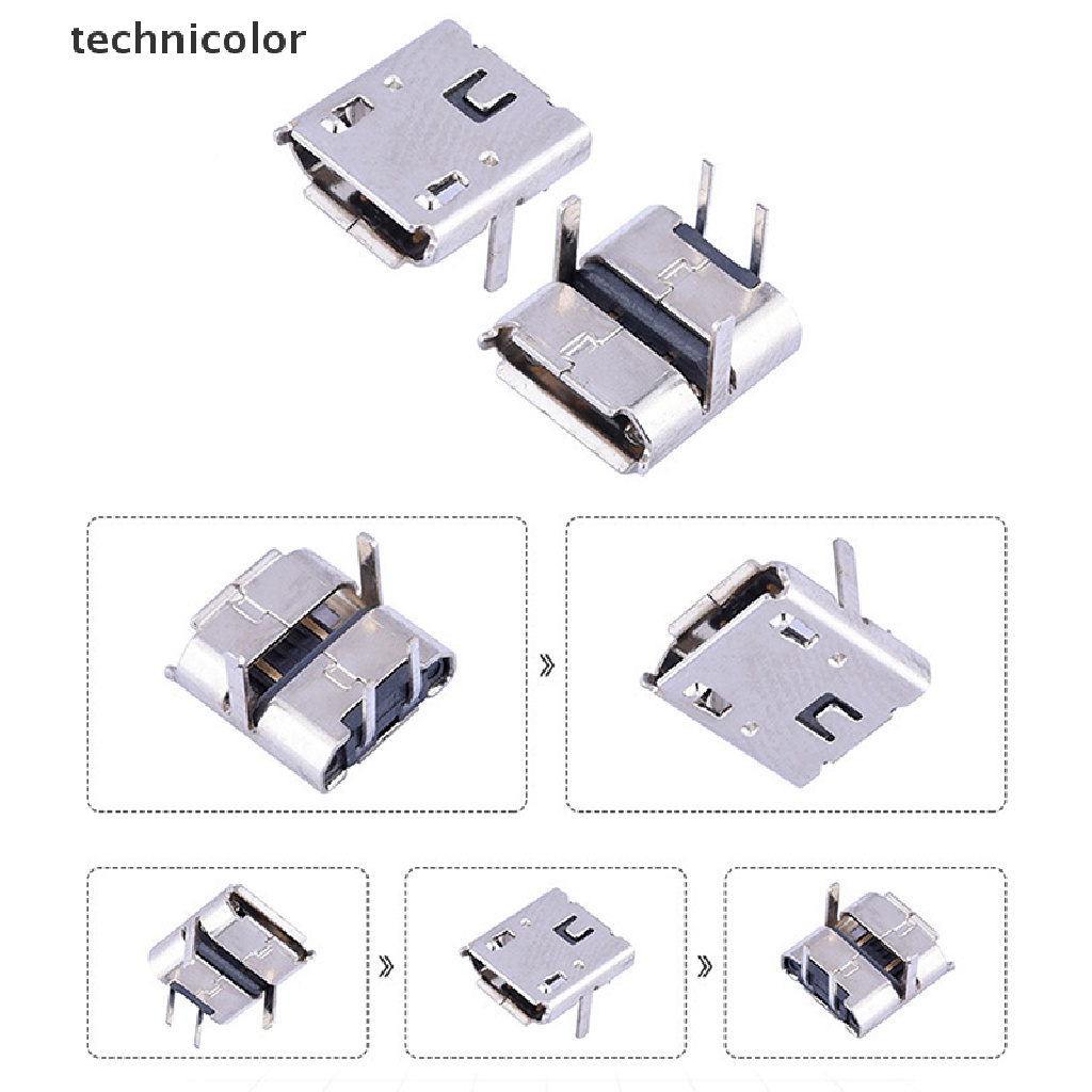 10 Đầu Nối Micro Usb 2Pin 90 Độ Type B Cho Điện Thoại