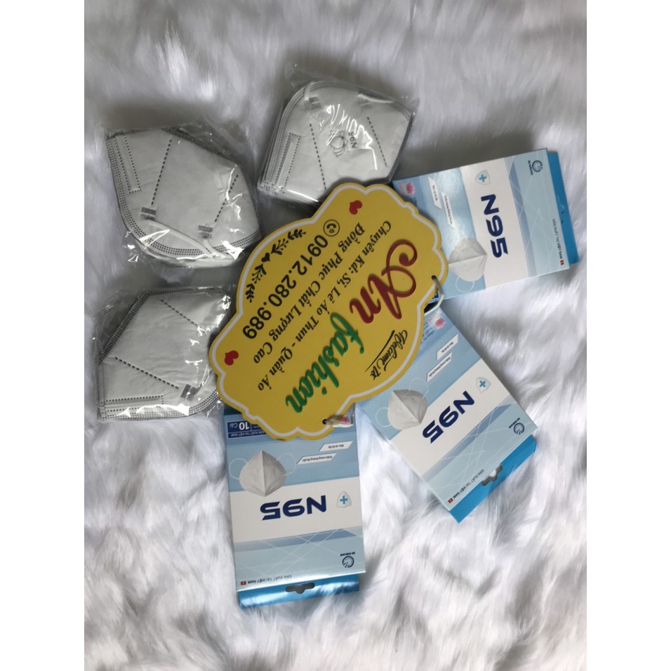 Khẩu Trang Cao Cấp Khẩu Trang N95 Cửu Long Chính Hãng BN Mask 6 Lớp Kháng Khuẩn Hộp 10 Cái -MÀU TRẮNG.
