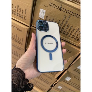 Ốp lưng J-Case hỗ trợ sạc Magsafe iPhone 12, 12 Pro, 12 Pro Max lưng trong viền màu bảo vệ camera