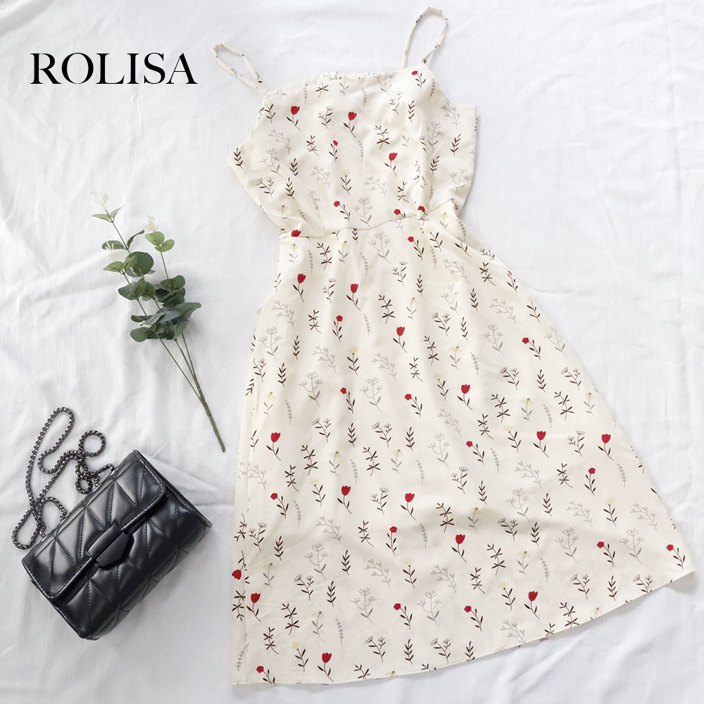 [Mã 1511FASHIONSALE giảm 10% đơn 99K] Đầm váy hai dây hoa nhí dễ thương xinh xắn Rolisa RD003