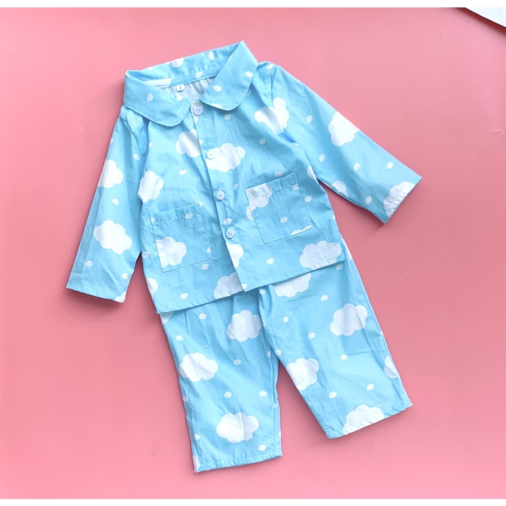 Bộ Pijama cho bé dài tay Dewkids vải lụa thô cao cấp mền min DK113