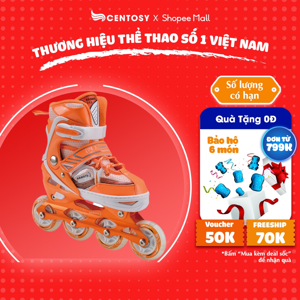 Giày Patin Trẻ Em Giá Rẻ Centosy Caroman K600 - Có Bánh Phát Sáng, Form Chắc Chắn