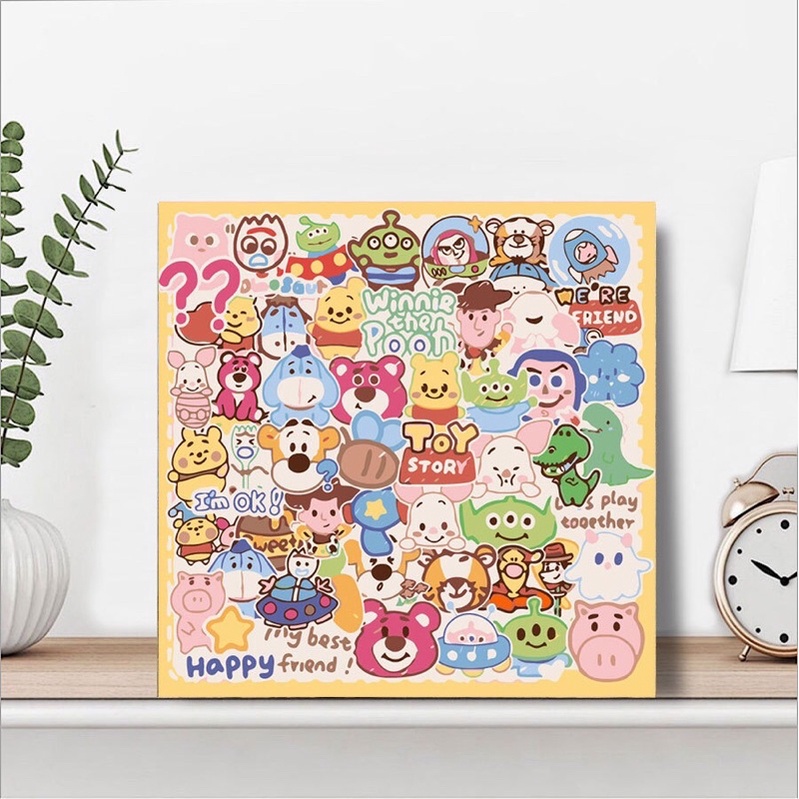 Tranh tô màu số hoá TinaSweet🌈 Size 30x30cm - Hoạt hình Toy Story 🌈 Có khung sẵn