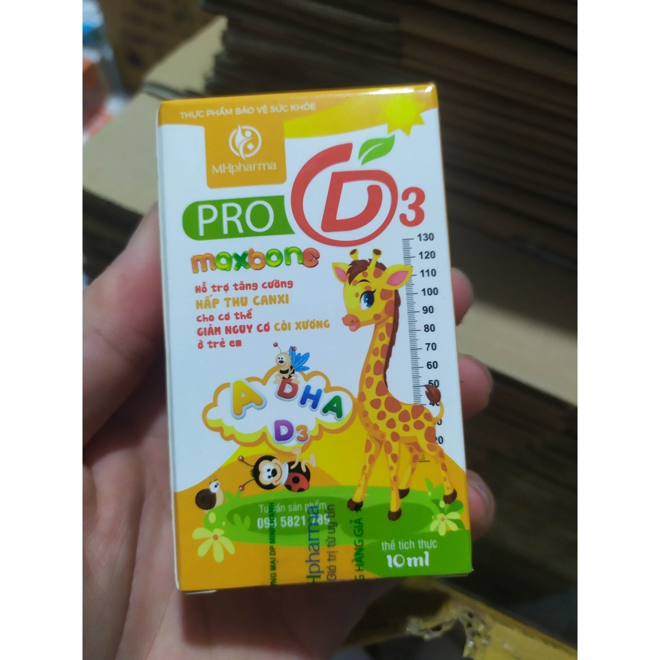 Pro D3 Maxbone bổ sung Vitamin D3 &amp; K2 Mk7 giúp hấp thụ canxi hiệu quả, giúp xương và răng chắc khỏe, giảm còi xương