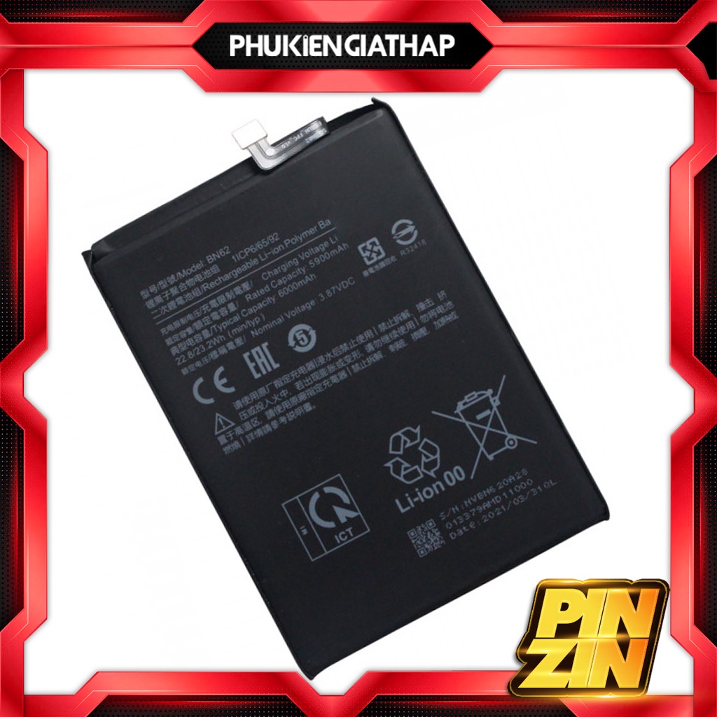 Pin Zin Hãng Scud dành cho điện thoại Poco M3, Redmi 9T, Redmi Note 9 4G - BN62 dung lượng 6000mAh