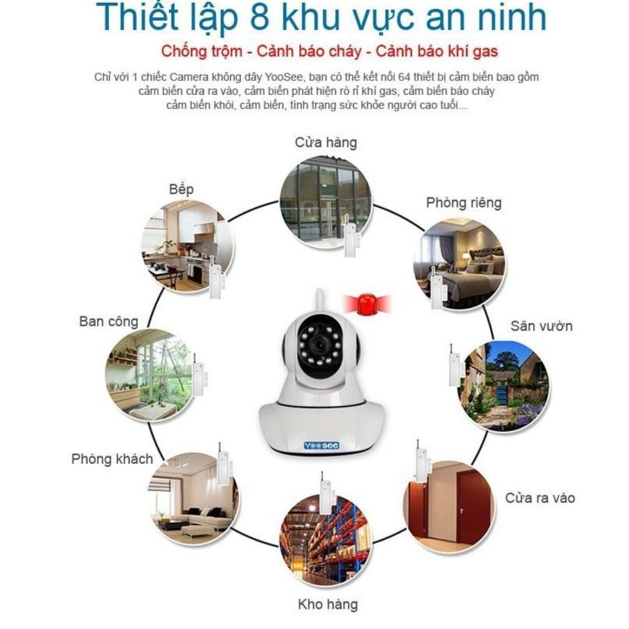 Camera wifi không dây yoosee HD 720P-3 râu độ nét cao tích hợp báo động chuyển động +Tặng kèm thẻ nhớ tùy chọn . | BigBuy360 - bigbuy360.vn