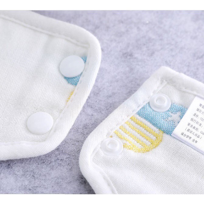 Yếm Xô Tròn Cho Bé Trai Bé Gái Mặt Xoay 360 Độ Có Cúc Bấm Dày Dặn Họa Tiết Dễ Thương - Little Bear