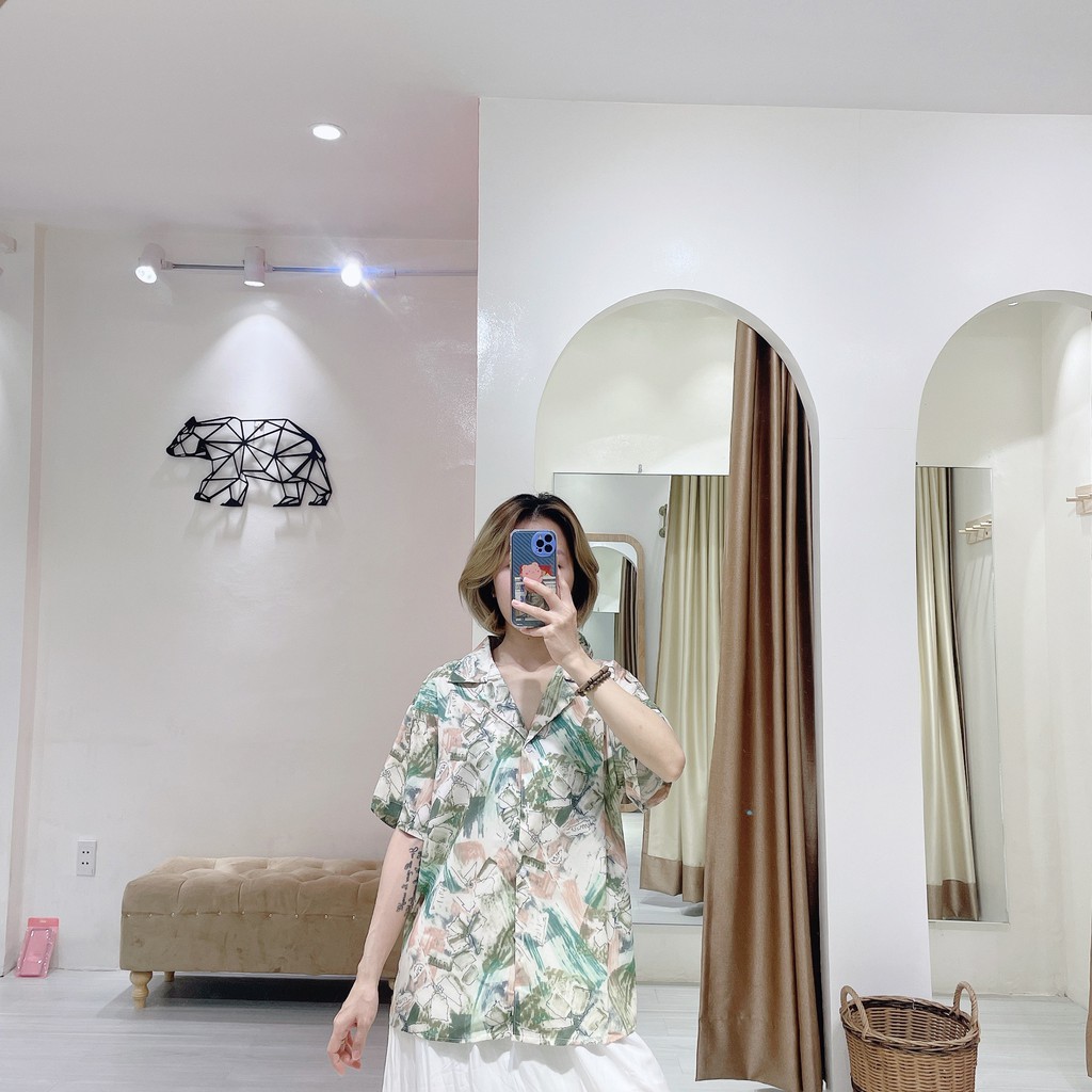 Sơ mi họa tiết Xanh Nude | 11 HIN