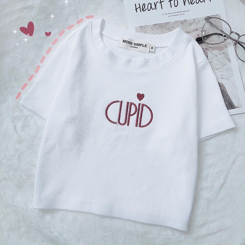 Áo Croptop tay ngắn form ôm CUPID ulzzang ( Ảnh thật 100% )