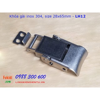 Móc khóa gài hộp dụng cụ LH12, chất liệu inox 304 màu bạc