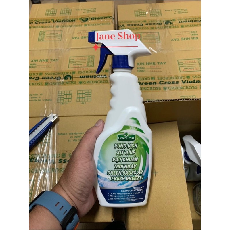 Dung dịch xịt diệt khuẩn GREEN CROSS A2 chai 500ML - Hương Fresh