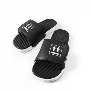 Dép Quai Ngang Đen/Trắng - Top Slides