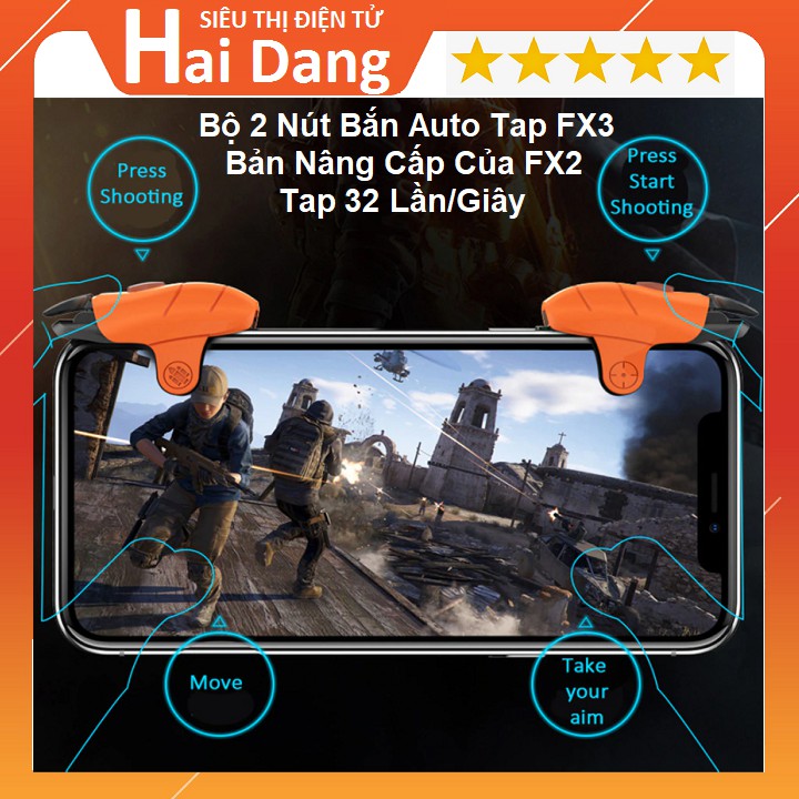 Bộ 2 Nút Bấm FX3, Auto Tap Chơi Game Tap 32 Lần/Giây, Pubg Mobile - Bản Nâng Cấp Của FX2 - Thông Minh Nhỏ Gọn