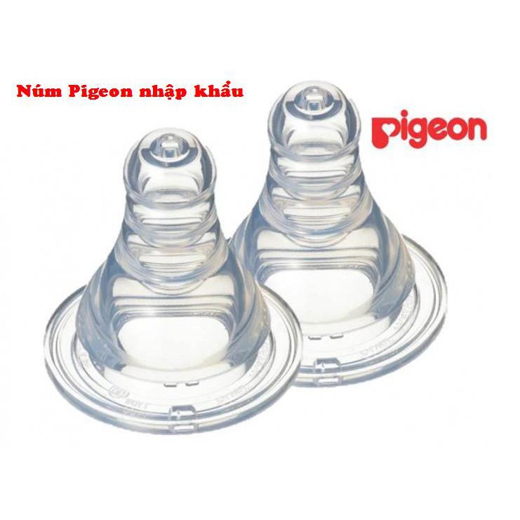 [CHÍNH HÃNG] VỈ 2 NÚM TY PIGEON SIÊU MỀM CỔ HẸP ĐỦ SIZE S,M,L,Y