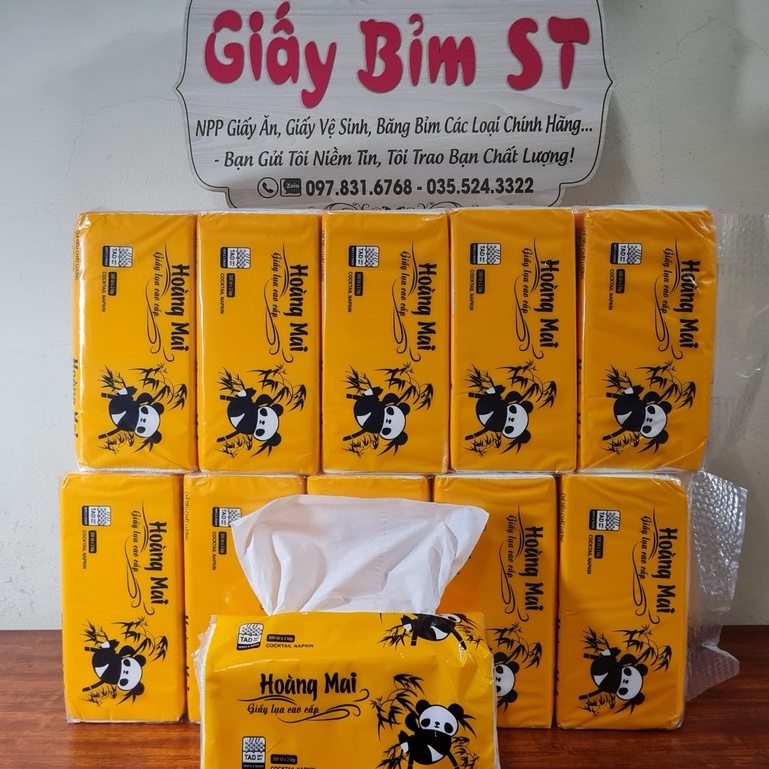 Giấy ăn rút Hoàng Mai 2 lớp 300 tờ/gói (Combo 5 gói)