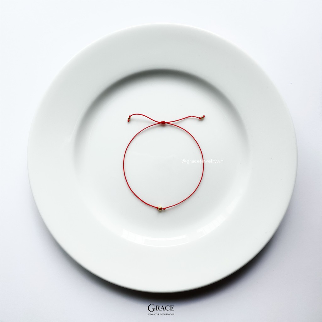 Lắc tay May Mắn Chỉ đỏ Bi Bạc 925 bọc vàng 18k Grace Jewelry - The Hope