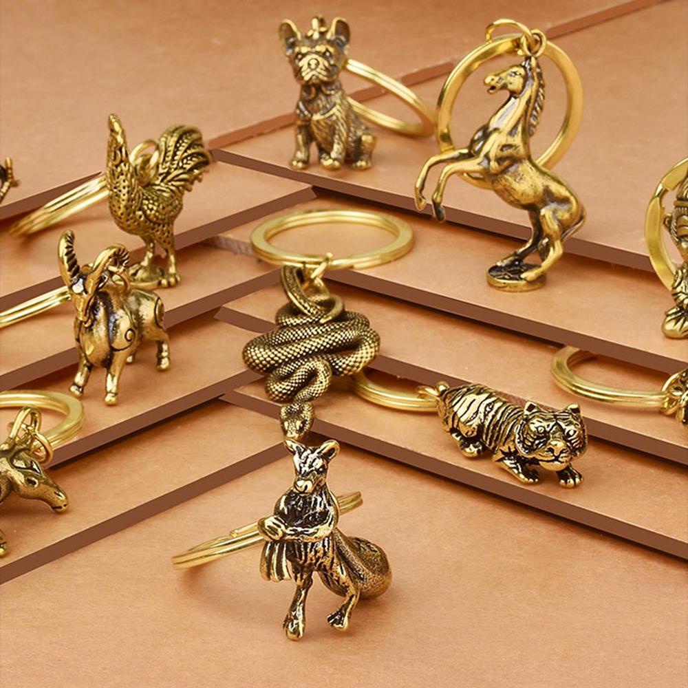 GOGOUP Chìa Khóa Điêu Khắc Hình Chú Bò 12 Phong Cách Dùng Để Trang Trí Xe Hơi