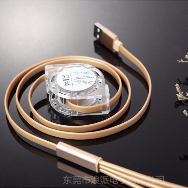 Cáp Sạc rút tròn đa năng 3 Đầu, 3 IN 1 SẠC NHANH, Dây Cao Cấp Siêu Bền