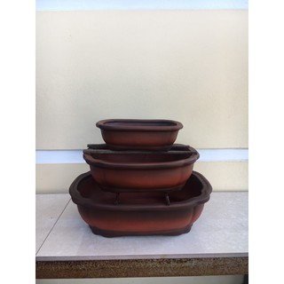 Chậu bonsai Áng mây đất nung gốm Bát tràng 1 size BM-70
