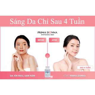 [Tem Chính Hãng] Viên Uống Trắng Da Cao Cấp Prima Donna Hộp 60 Viên