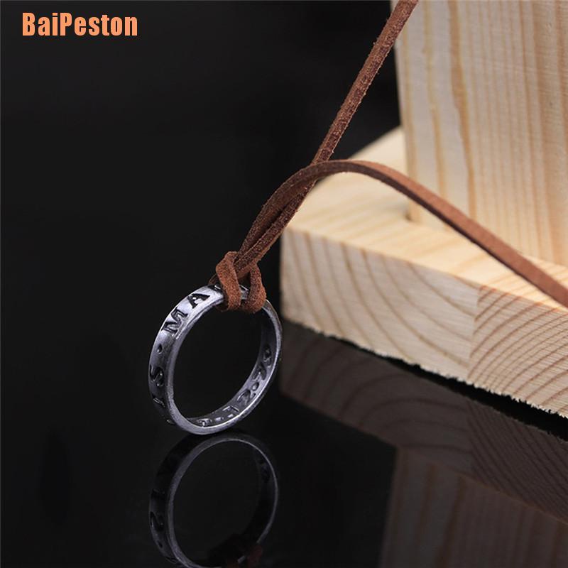 Vòng cổ Da Mặt Hình Vòng Tròn Khắc Số 4 Nathan Drake Phong Cách Vintage
