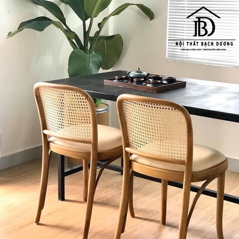 Ghế gỗ mây vòm