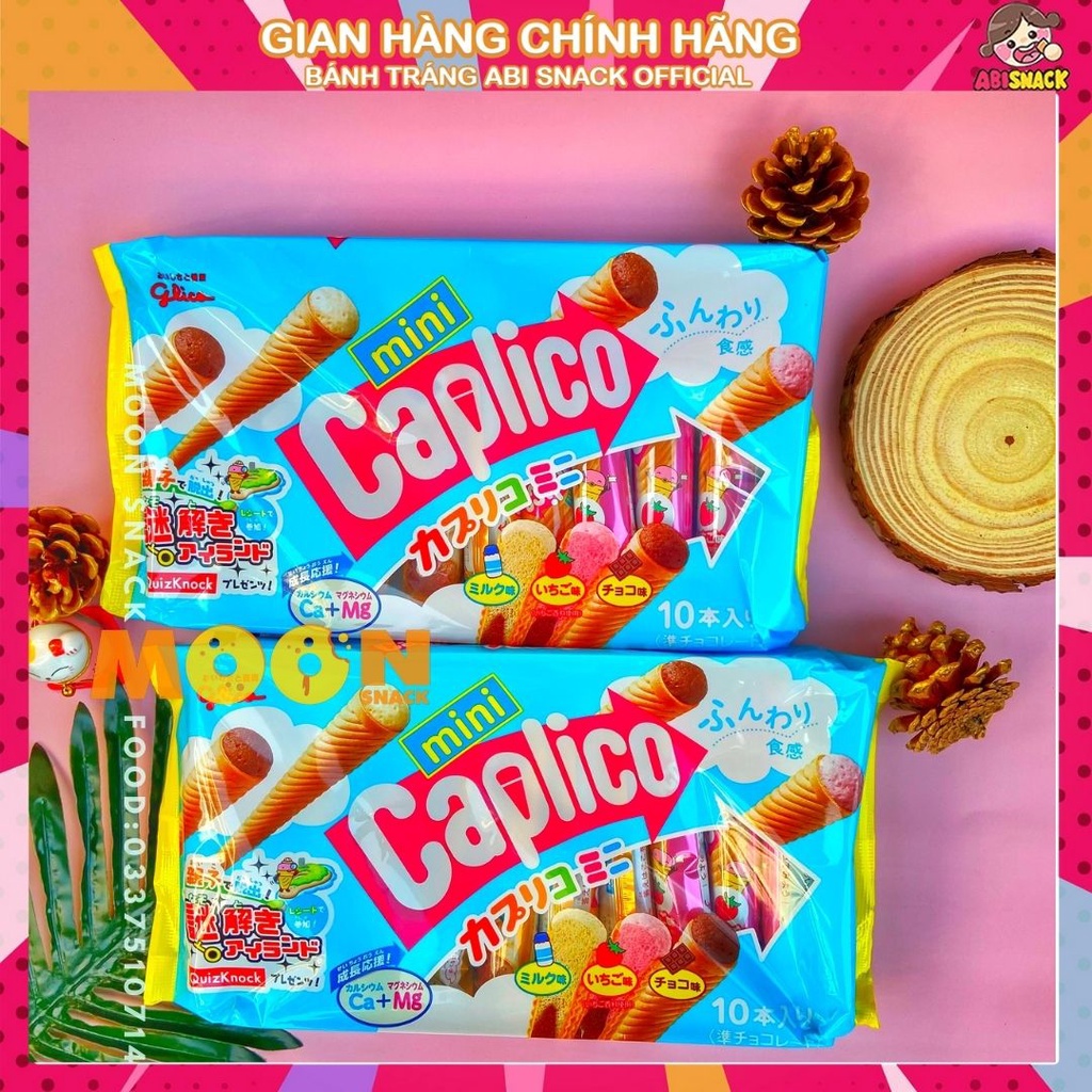 Bánh Kem Ốc Quế bánh quy ngọt GLICO CAPLICO Chính Hãng Nhật Bản Gói 10 chiếc