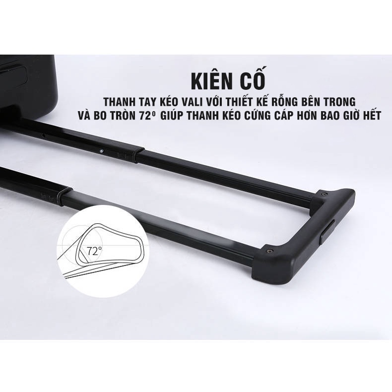Vali Kéo In Hình Tay Mèo Dễ Thương Chất Liệu Nhựa PC+ABS Cao Cấp Đủ Size 20-24-28 inch