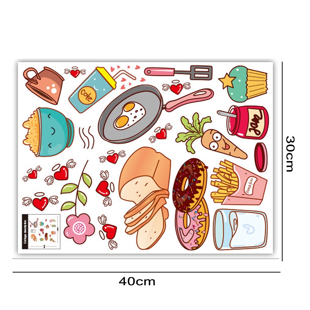 Nhãn dán tường nhà bếp chống thấm ngộ nghĩnh xinh xắn 40*30CM | BigBuy360 - bigbuy360.vn