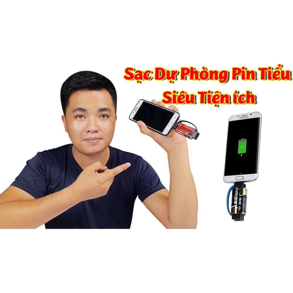 ⚡️𝓝𝓱𝓪𝓷𝓱, 𝓖𝓸̣𝓷, 𝓝𝓱𝓮̣⚡️Thiết bị sạc pin điện thoại bằng pin tiểu cho Iphone, Android Micro USB, Type C