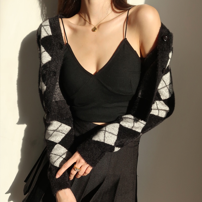 Áo Khoác Cardigan Dệt Kim Mềm Mại Dáng Ôm Phong Cách Retro Cho Nữ