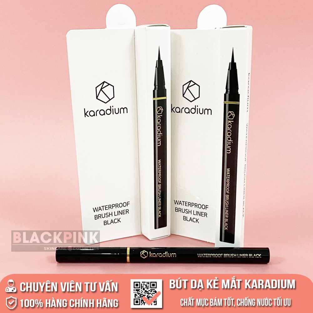 Kẻ mắt Karadium Waterproof Brush Liner Black - Mềm mịn êm dịu với vùng da mắt, giúp đôi mắt  trở nên to tròn và lấp lánh