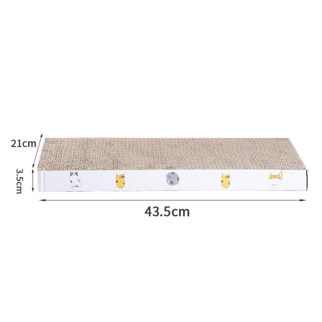 Bàn cào móng cho mèo giá rẻ bằng bìa carton, kèm gói cỏ bạc hà Catnip, 43.5x21x3.5cm