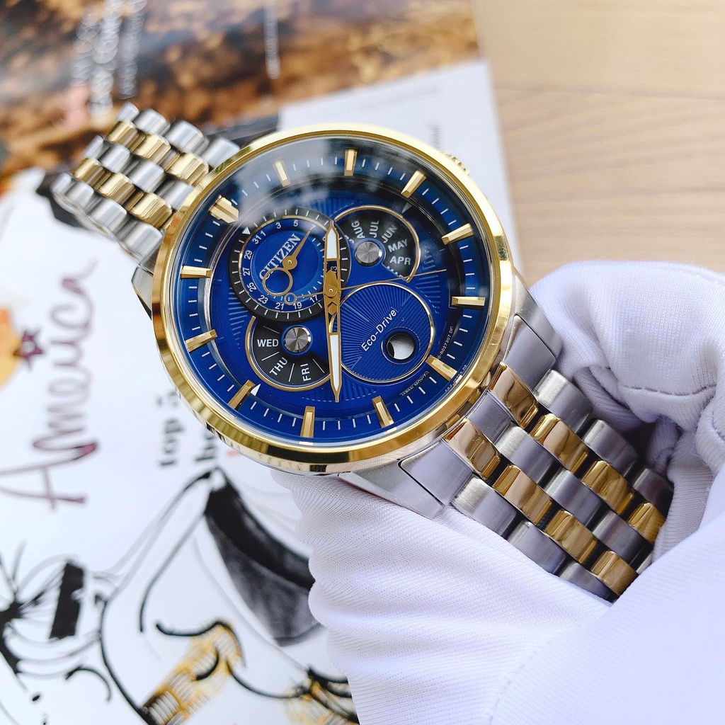 Đồng hồ nam chính hãng Citizen Eco-Drive Calendrier Moon Phase BU0054-52L- Máy pin năng lượng ánh sáng - Kính cường lực