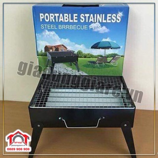 Bếp Nuớng Than Hoa Vuông Ngoài Trời Inox Không Khói Có Thể Gấp Gọn-bếp than vuông