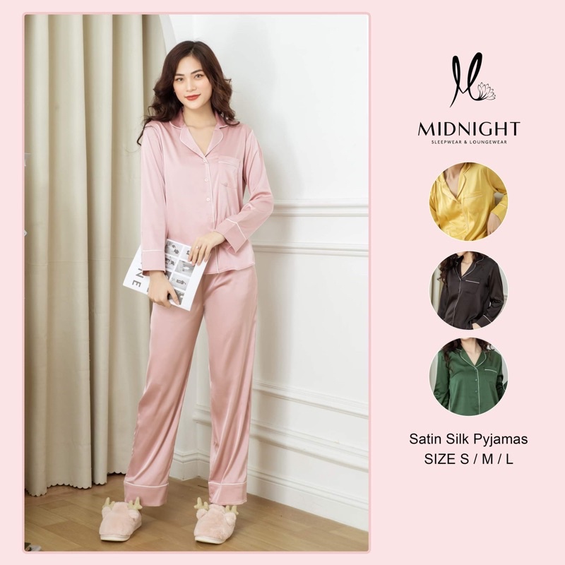 Đồ ngủ mặc nhà Pyjamas Basic Tay Dài Quần Dài - Midnight Sleepwear