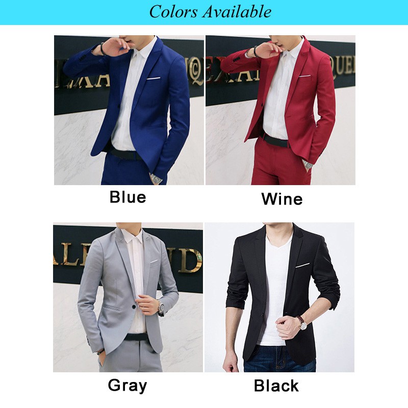 Mới Áo Khoác Blazer Phối Nút Cho Nam