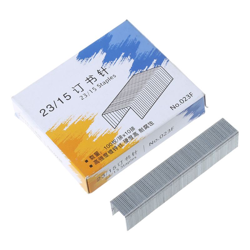 Hộp 1000 Ghim Bấm Bằng Kim Loại 23 / 8 Chịu Lực Tốt Tiện Dụng Cho Văn Phòng / Trường Học