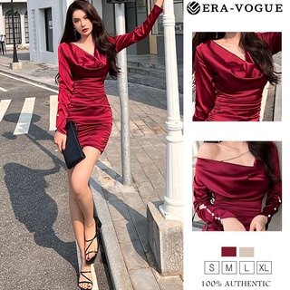 ZY·HT 🌷 Đầm Dạ Hội Ôm Dáng Màu Đỏ Sâm Panh Gợi Cảm Cho Nữ w mùa thu mới 9439