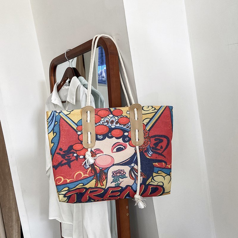 Túi tote đeo vai thời trang hoạ tiết cỡ lớn đựng laptop đi học đi chơi LABOMA DC013