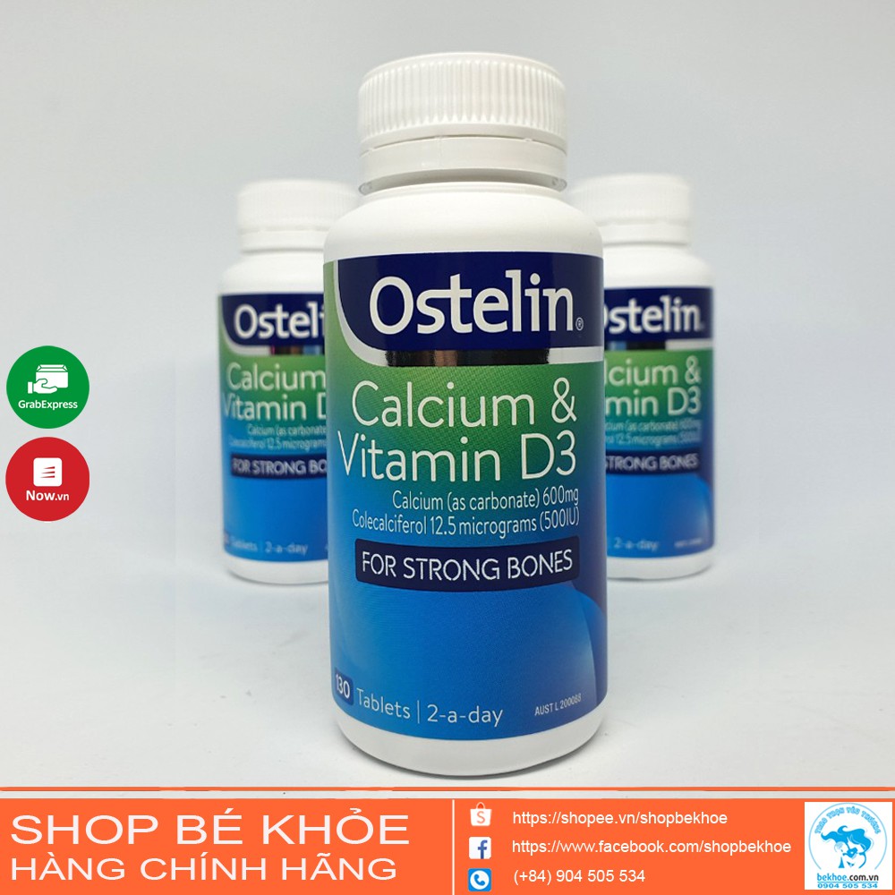 Canxi Ostelin Vitamin D3 - Ostelin Kids Calcium bổ xung canxi D3