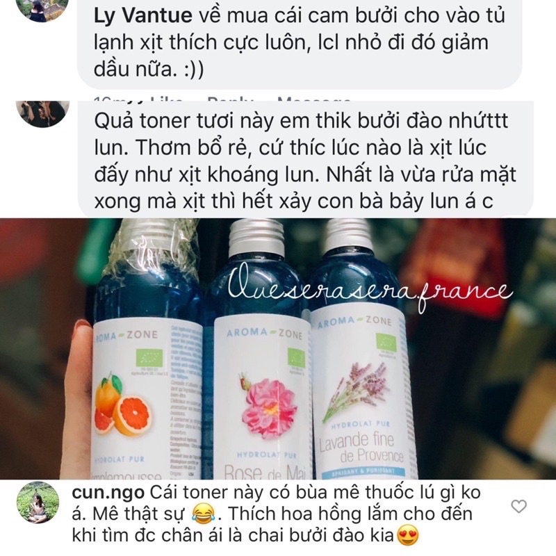 Toner Aroma Zone thiên nhiên tặng kèm vòi xịt của hãng