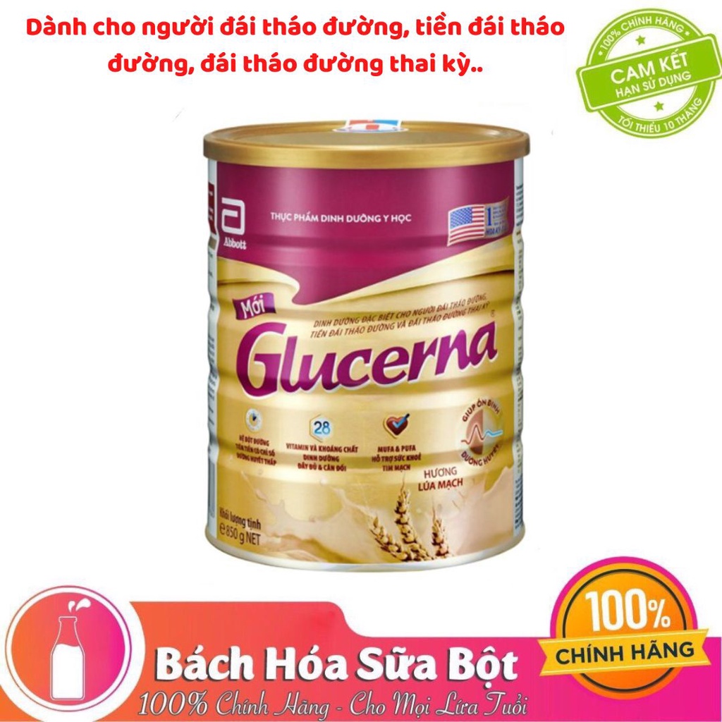 Sữa Bột Abbott Glucerna Hương Lúa Mạch Dành Cho Người Đái Tháo Đường Và Tiền Đái Tháo Đường - 850g (Date: 06/2024)