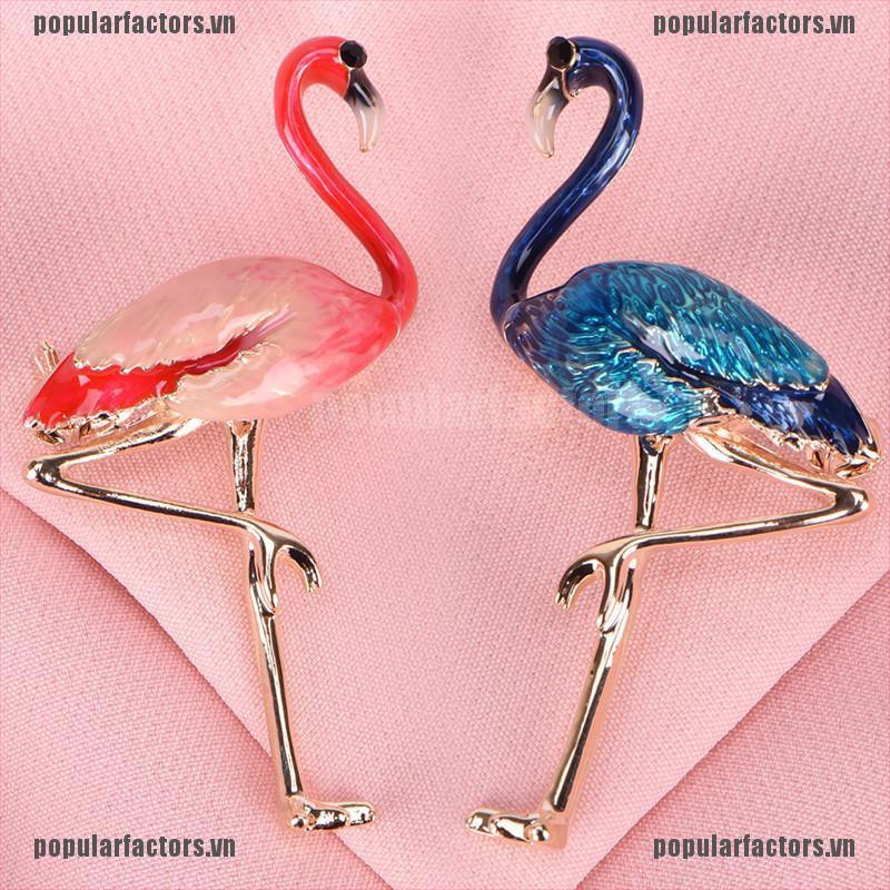 Ghim Cài Áo Hình Chim Hạc Màu Hồng Dễ Thương