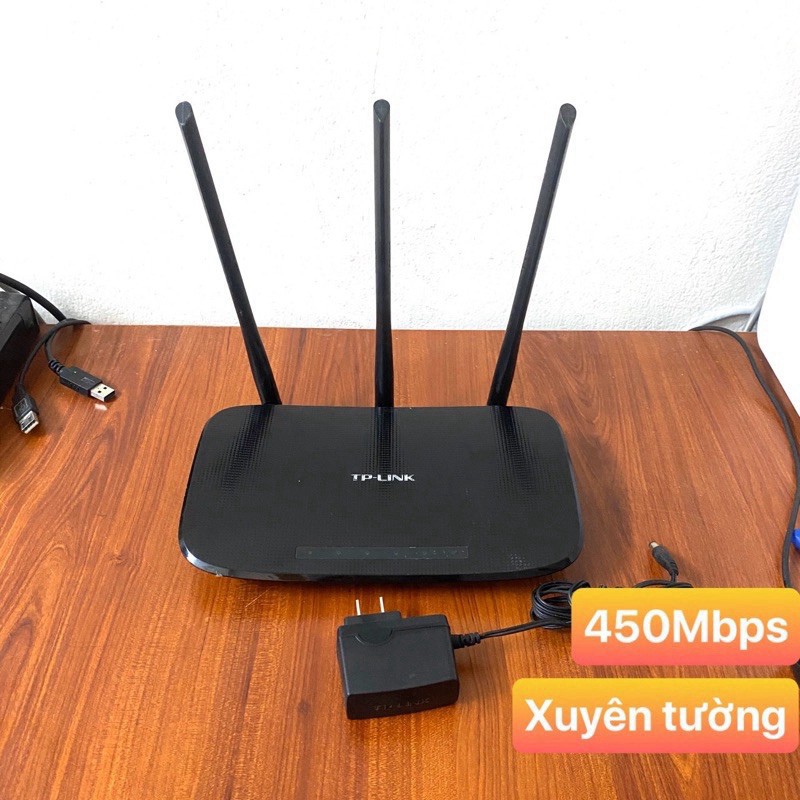 Bộ phát Wifi TPLink 3 râu XUYÊN TƯỜNG, dòng đẹp, tốc độ 450Mbps chuyên chở cực khỏe 45 95