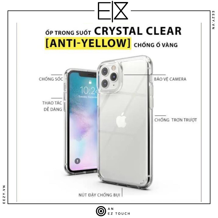 ỐP TRONG SUỐT IPHONE CAO CẤP KHÔNG Ố VÀNG DÀNH CHO IPHONE 6 PLUS 7 PLUS 8 PLUS X XR XS MAX 11 PRO MAX